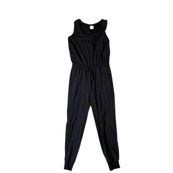 Amazon Essentials Pants - Amazon Essentials Black Jogger Jumpsuit Drawstring Waist Pockets Small